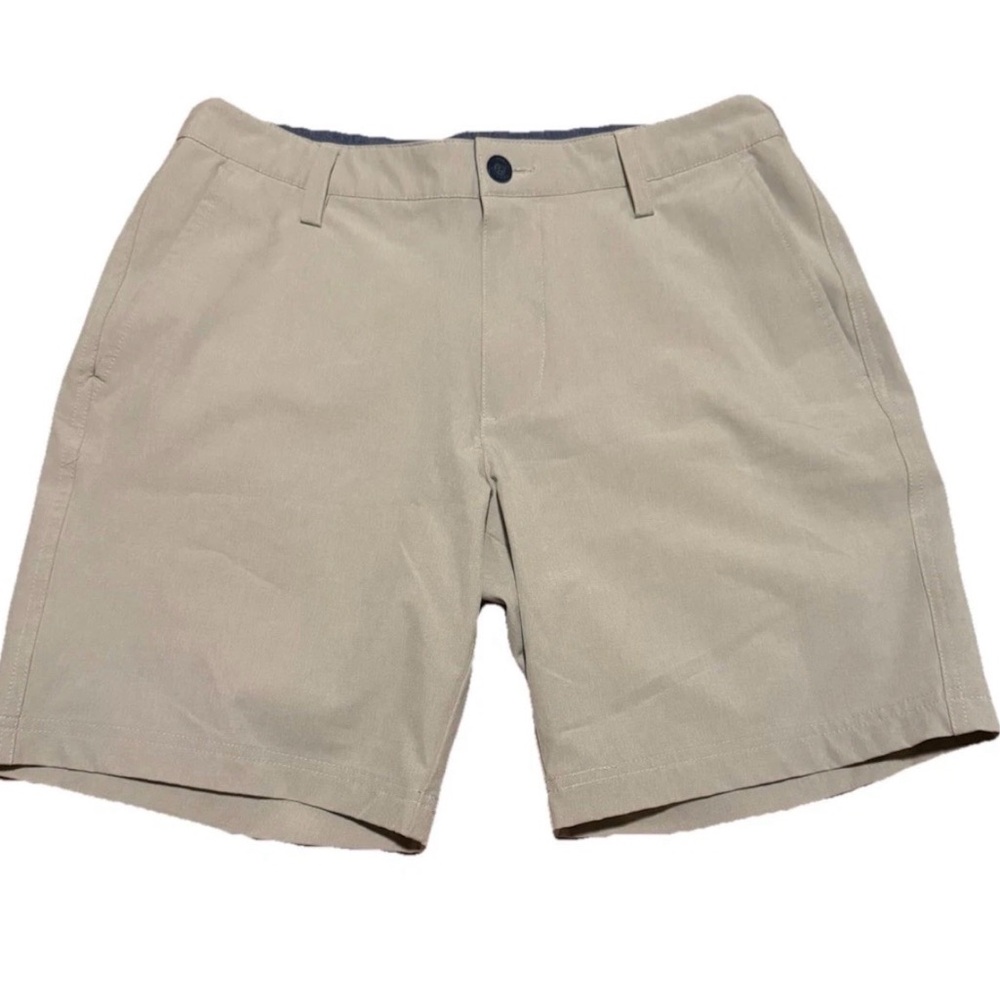 TORI RICHARD SURF N TURF 30 Tan Flat Front Performance Shorts Quick Dry Zipper